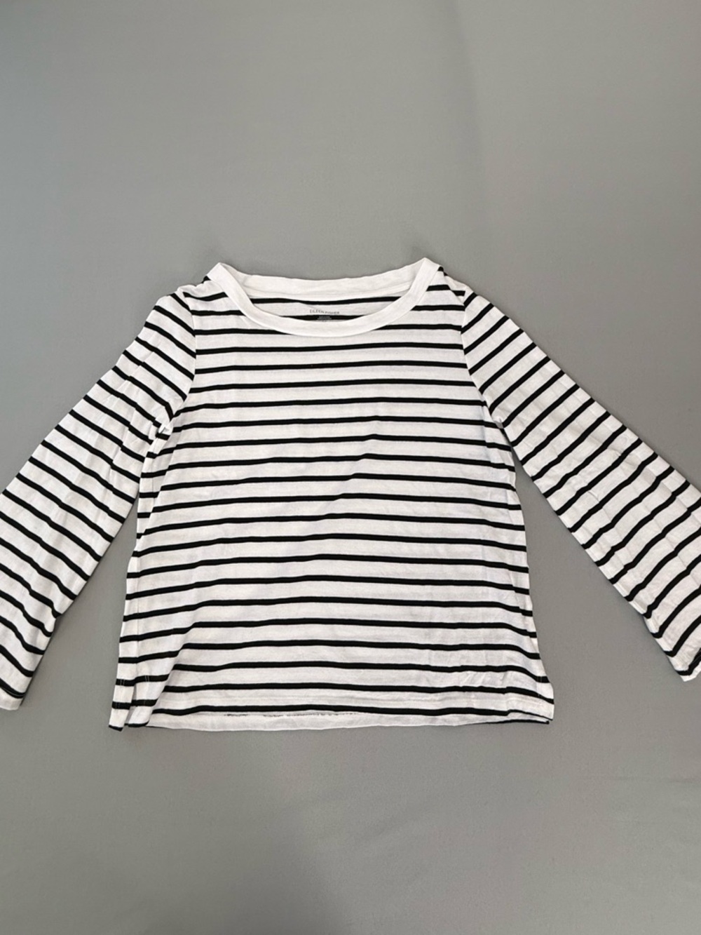 Eileen Fisher Black White Striped Long-Sleeve Excellent Condition